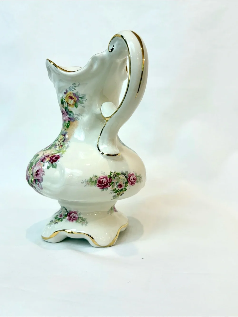 Vintage Crown Dorset Staffordshire England Floral Creamer & Sugar Bowl Set